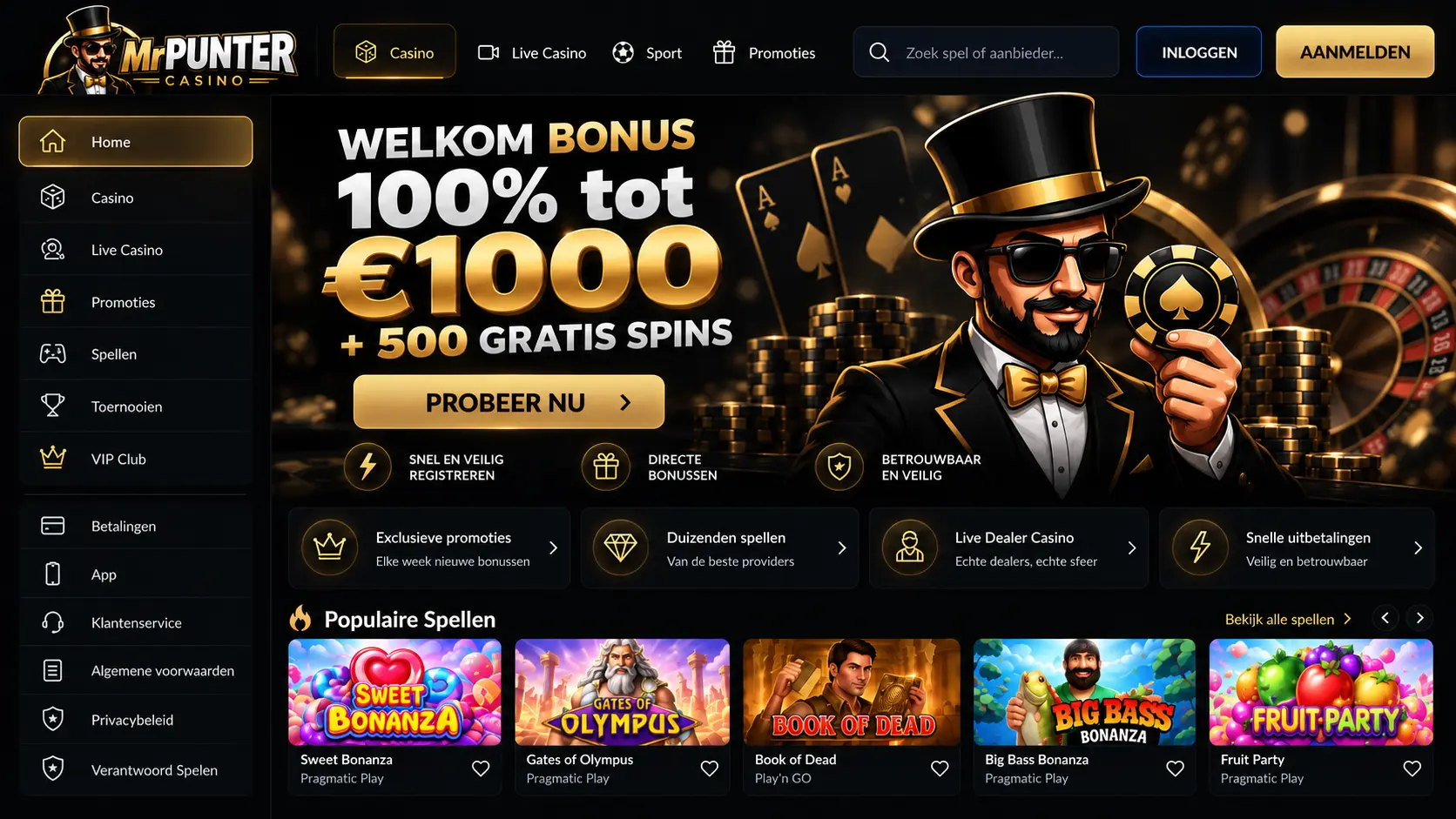 MrPunter Online Casino Nederland: Games, Live Dealers en Betalen image 1