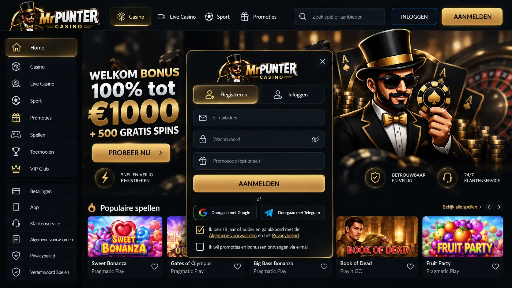 MrPunter Online Casino Nederland: Games, Live Dealers en Betalen image 2