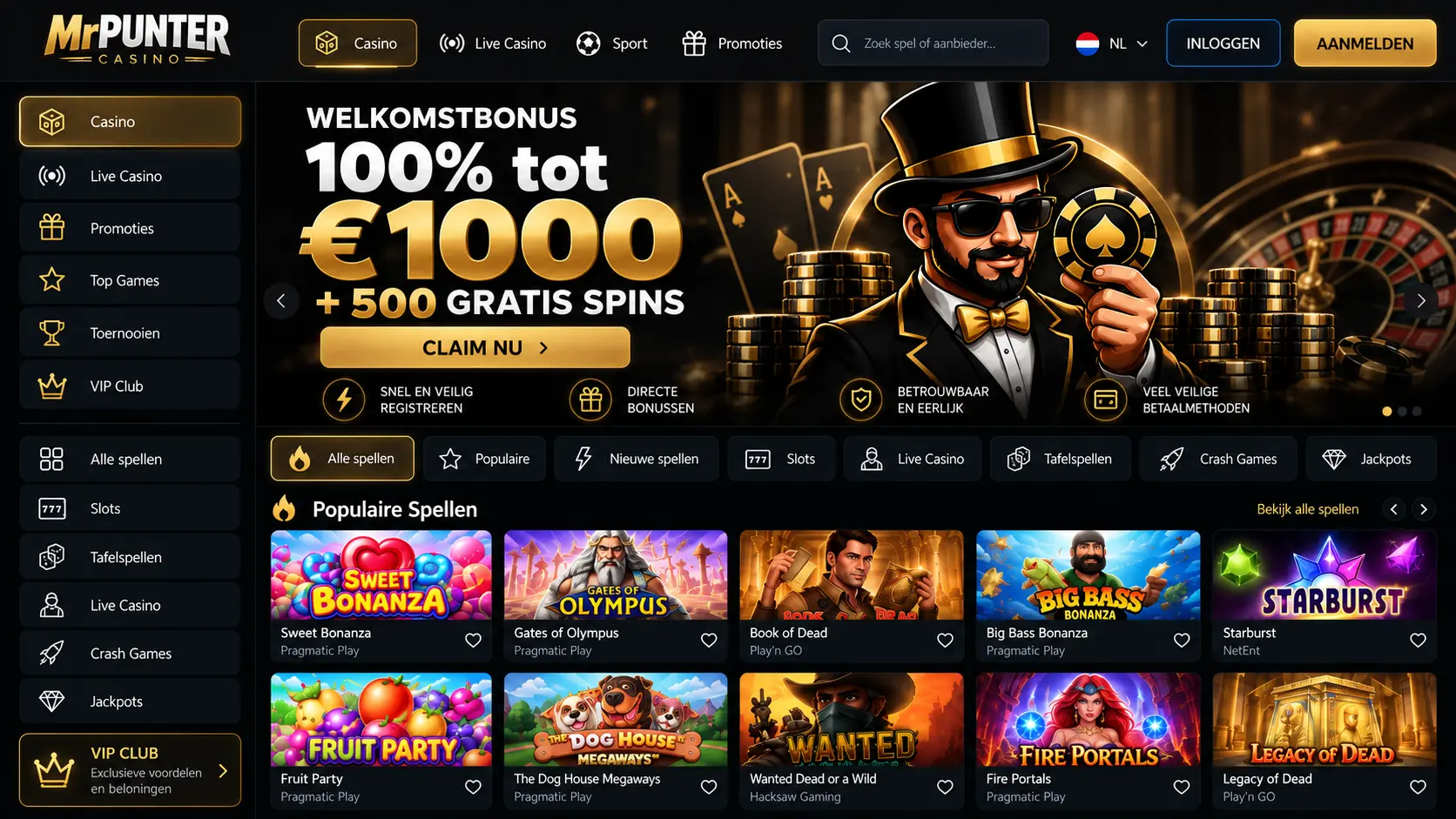 MrPunter Online Casino Nederland: Games, Live Dealers en Betalen image 3